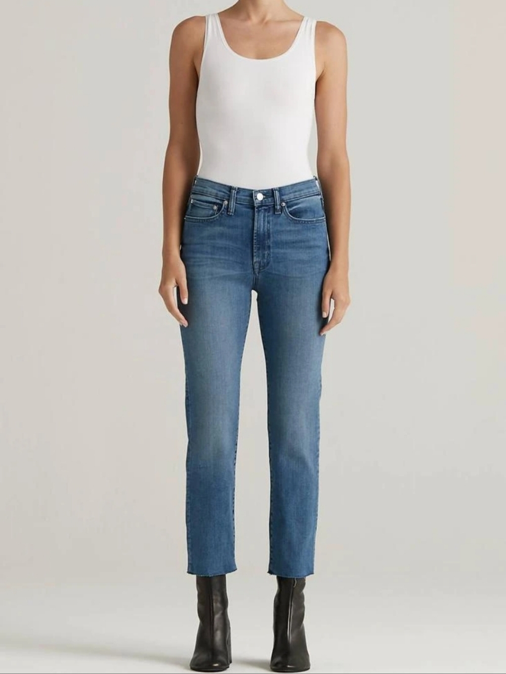 Edwin Bree Ambition High Rise Straight Tapered Jeans 27 Minimalist Capsule Denim